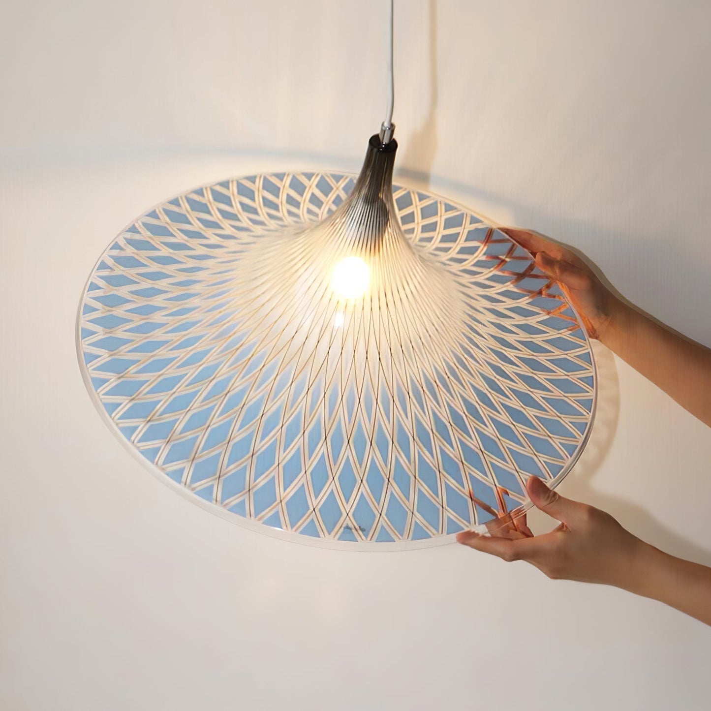 Vortex Pendant Light ∅ 15.7″ x H 9.8″ / Chrome & Blue Pendant light