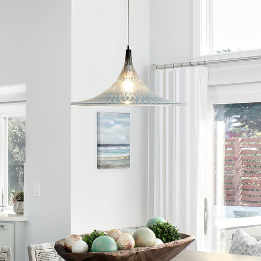 Vortex Pendant Light ∅ 15.7″ x H 9.8″ / Chrome & Blue Pendant light
