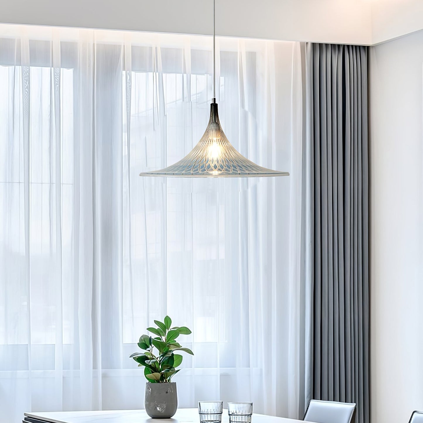 Vortex Pendant Light ∅ 15.7″ x H 9.8″ / Chrome & Blue Pendant light