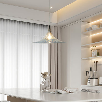 Vortex Pendant Light ∅ 15.7″ x H 9.8″ / Chrome & Blue Pendant light