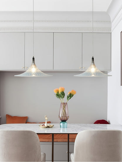 Vortex Pendant Light ∅ 15.7″ x H 9.8″ / Chrome & Blue Pendant light