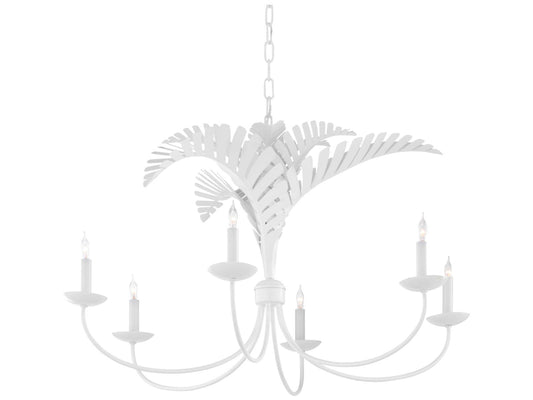 Wildwood Royal Palm 6-Light Tole Chandelier in White