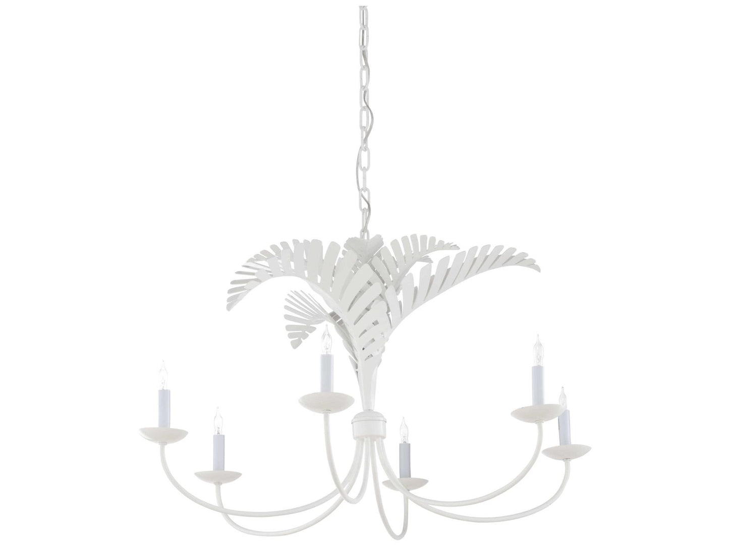 Wildwood Royal Palm 6-Light Tole Chandelier in White