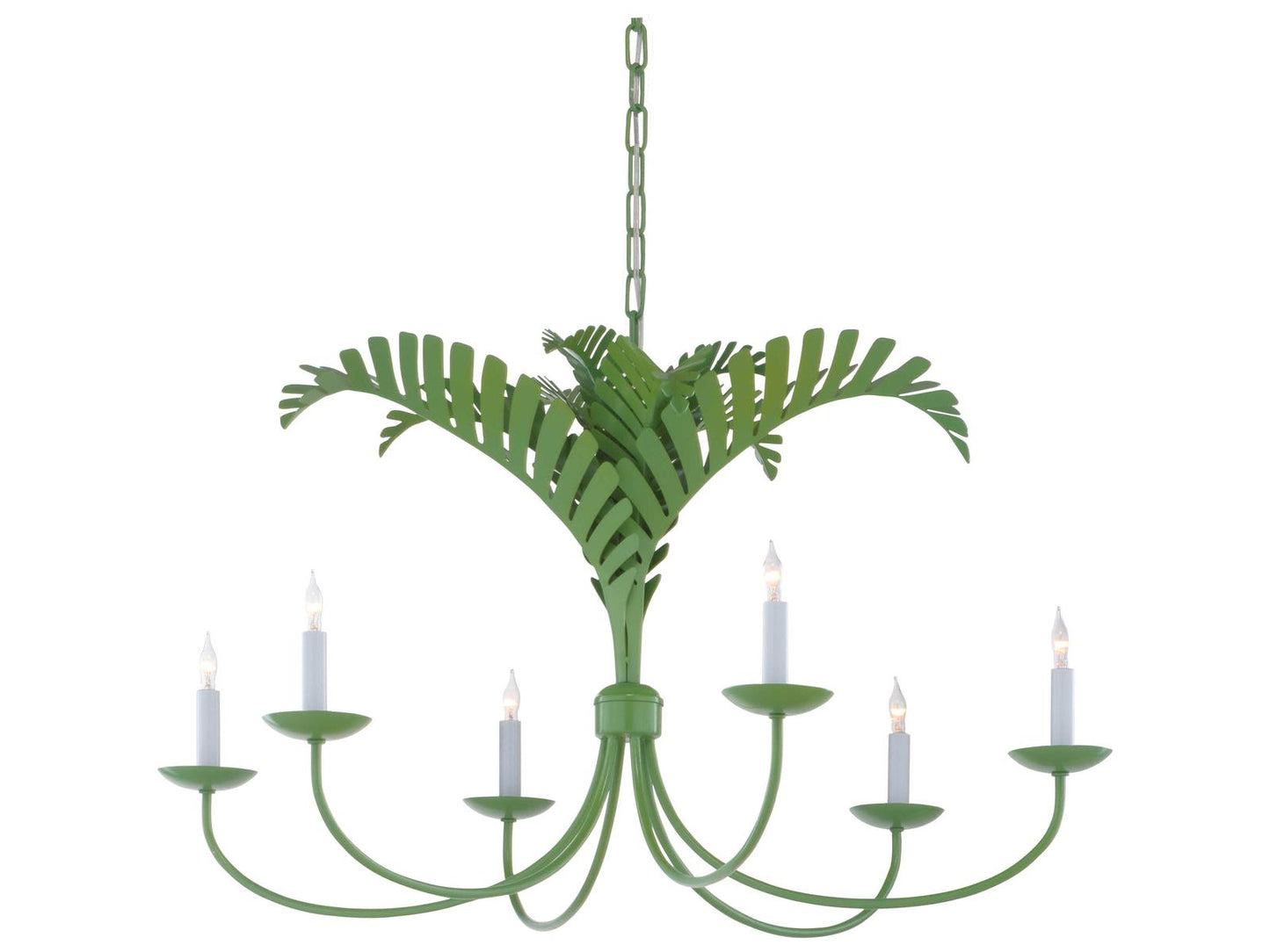 Wildwood Meg Braff Collection Royal Palm 6-Light Chandelier in Spring Green