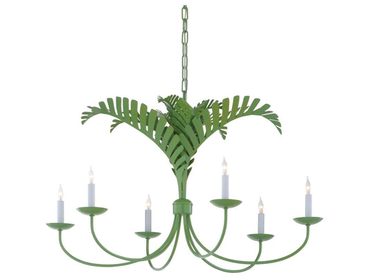 Wildwood Meg Braff Collection Royal Palm 6-Light Chandelier in Spring Green