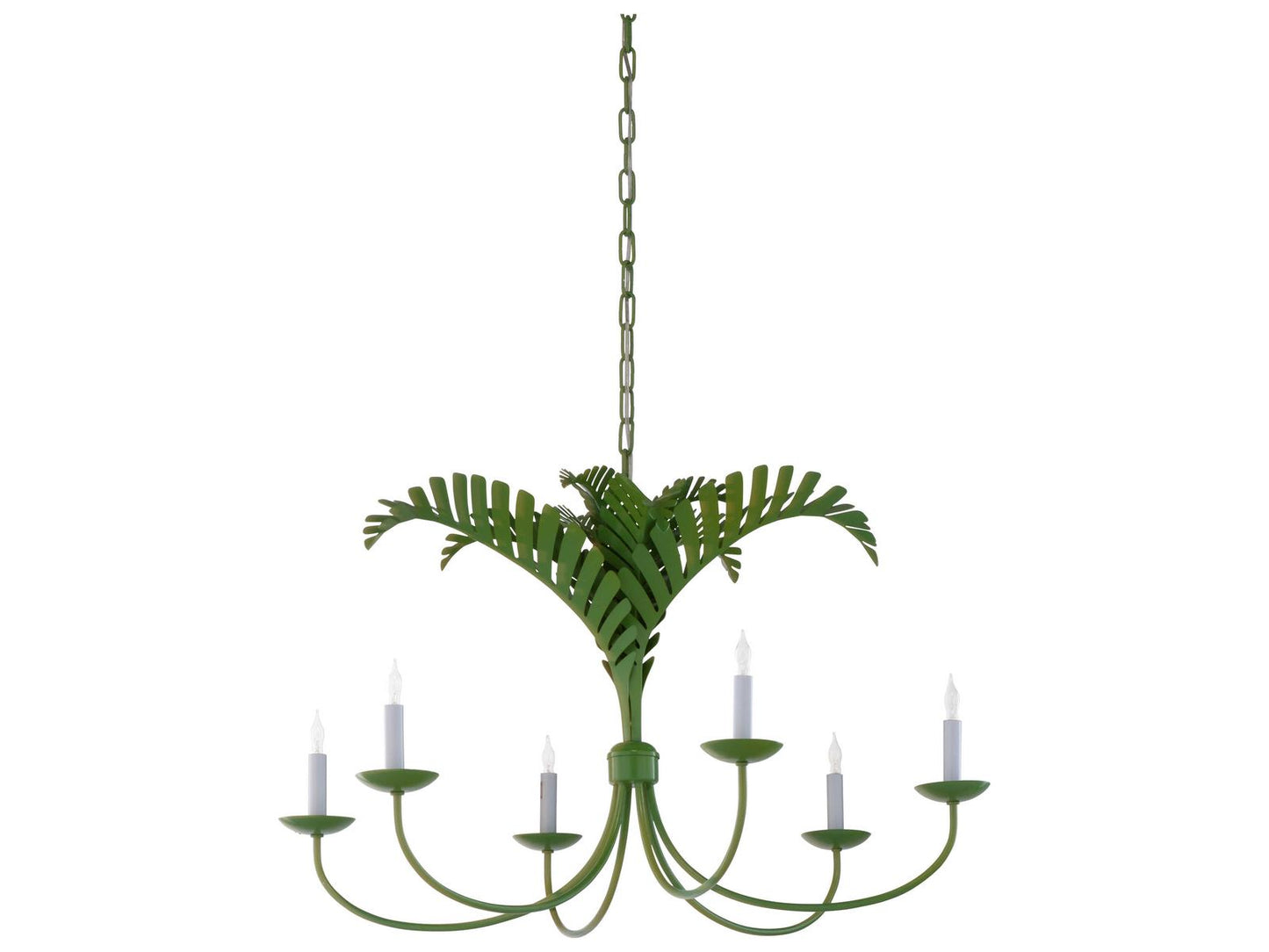 Wildwood Meg Braff Collection Royal Palm 6-Light Chandelier in Spring Green