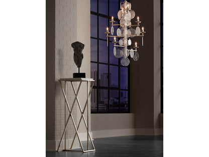 Wildwood Liza 8-Light Chandelier in Silver Leaf with Cast Glass Discs