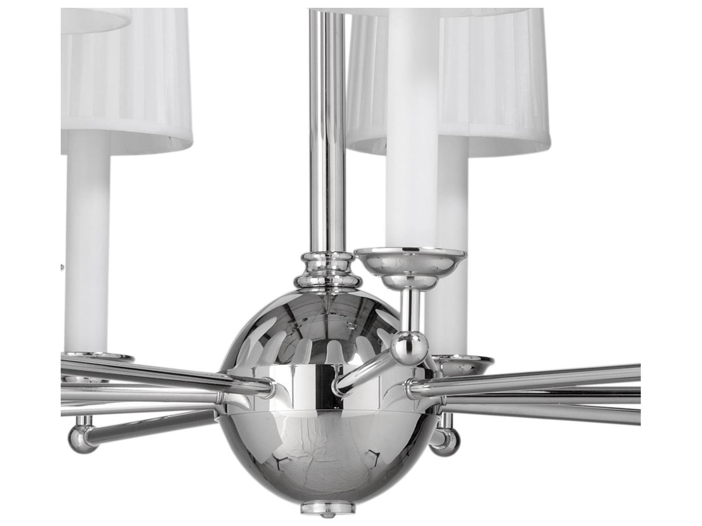 Wildwood Matthew Frederick 9-Light Chandelier in Silver with Off-White Shades
