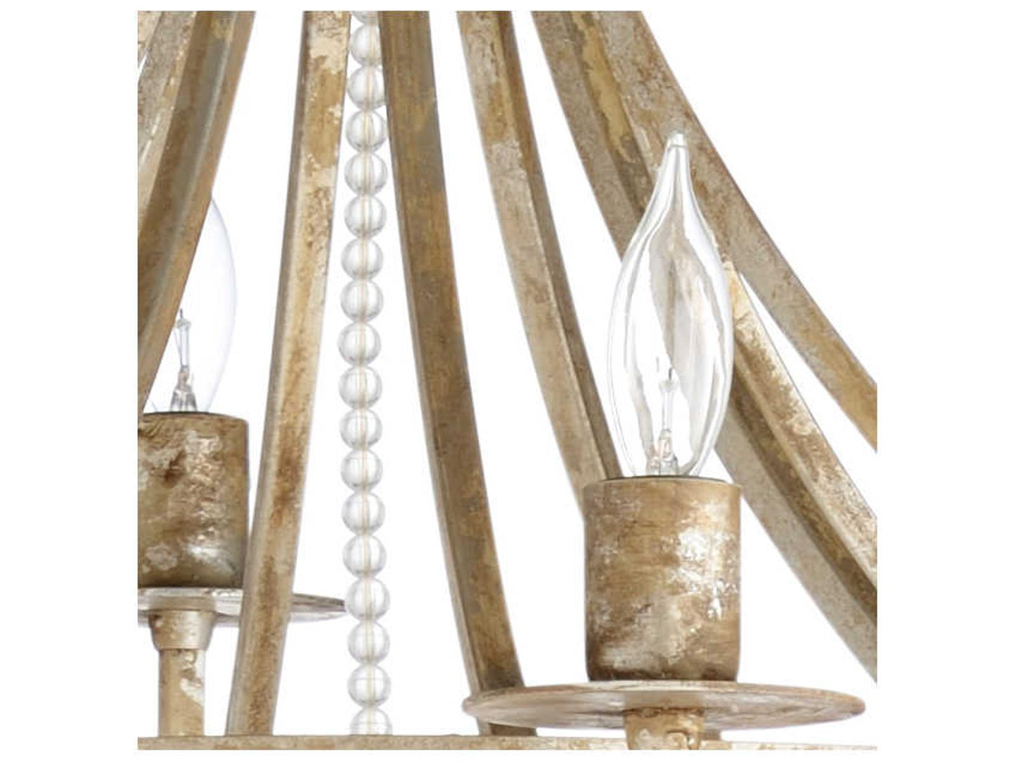 Wildwood Martha 10-Light Chandelier with Clear Crystals in Aged Silver Leaf