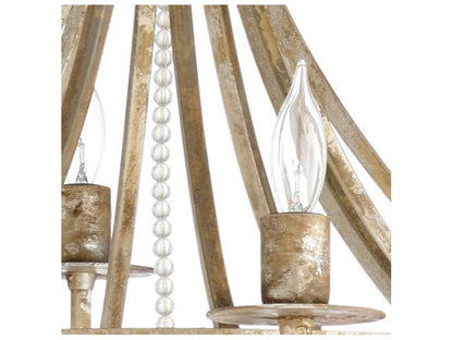 Wildwood Martha 10-Light Chandelier with Clear Crystals in Aged Silver Leaf
