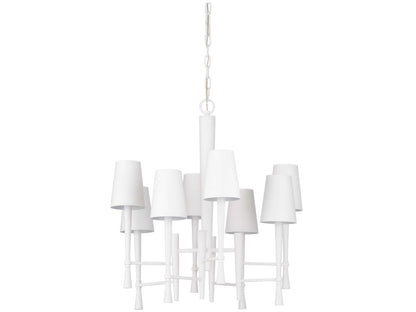 Wildwood 8-Light Candelabra Chandelier in Matte White Plaster