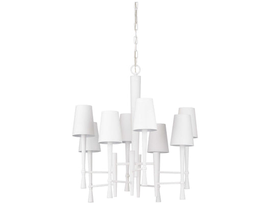 Wildwood 8-Light Candelabra Chandelier in Matte White Plaster