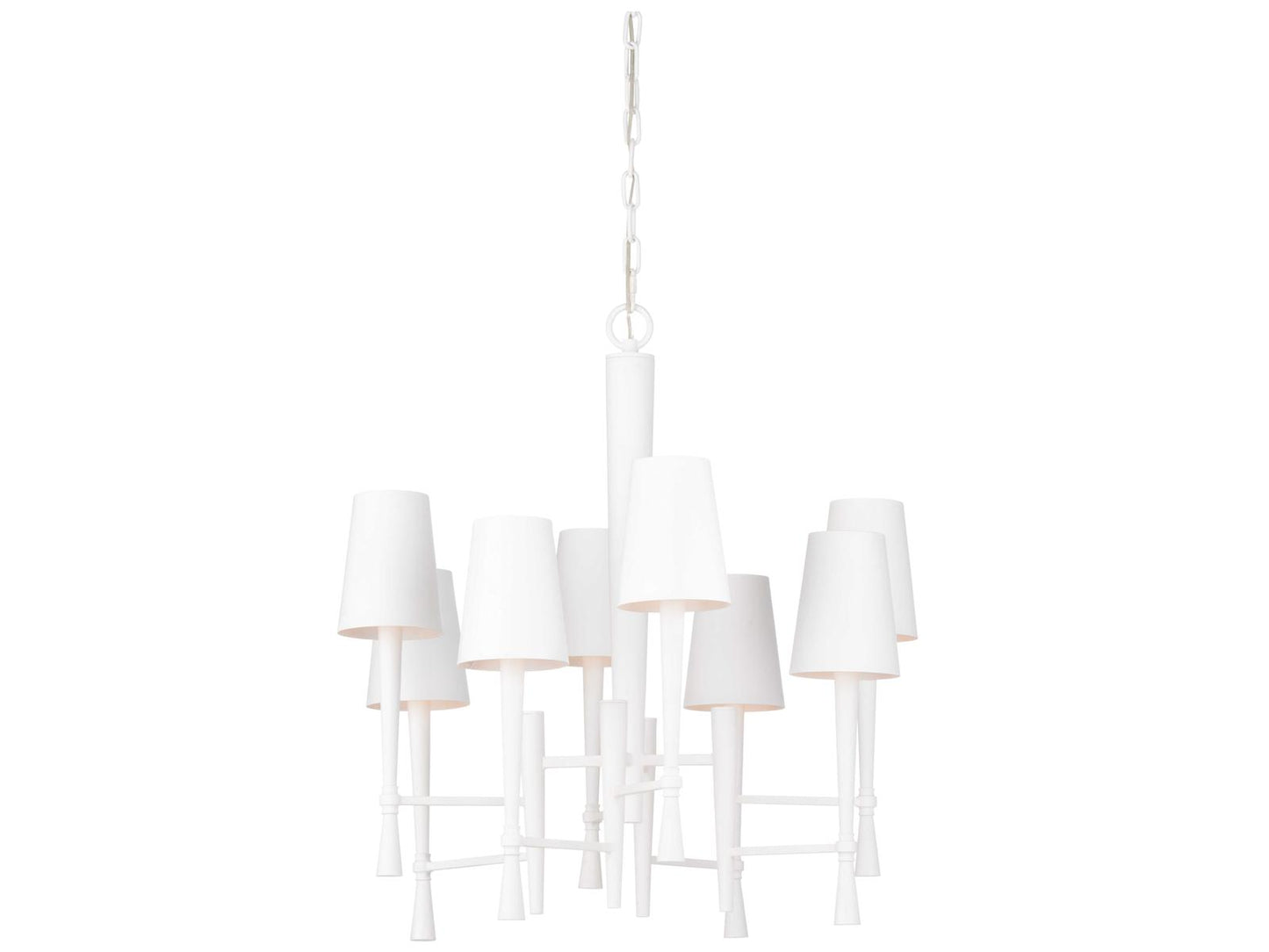 Wildwood 8-Light Candelabra Chandelier in Matte White Plaster