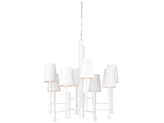Wildwood 8-Light Candelabra Chandelier in Matte White Plaster