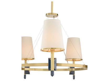 Wildwood Zuri 5-Light Chandelier in Antique Brass and Blue