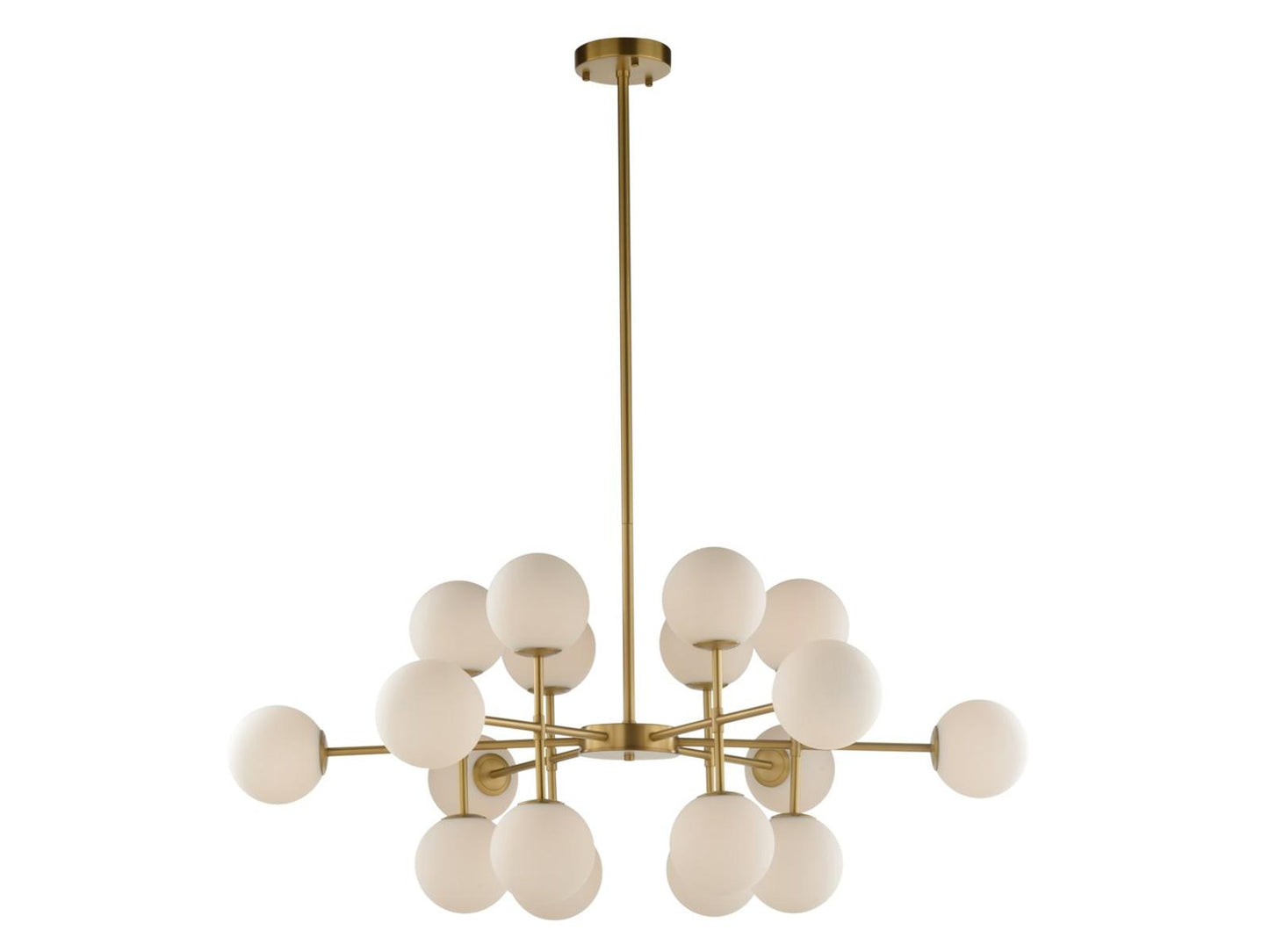 Wildwood 16-Light Rue Saint-Anne Chandelier in Antique Brass and Milk Glass
