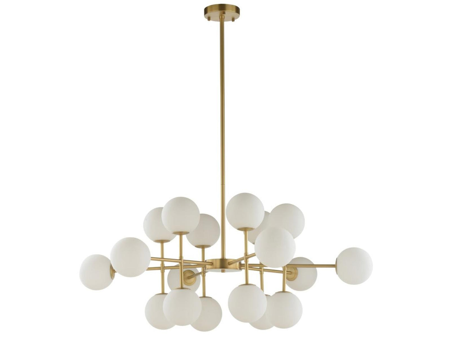 Wildwood 16-Light Rue Saint-Anne Chandelier in Antique Brass and Milk Glass