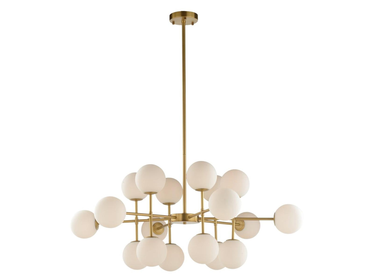 Wildwood 16-Light Rue Saint-Anne Chandelier in Antique Brass and Milk Glass