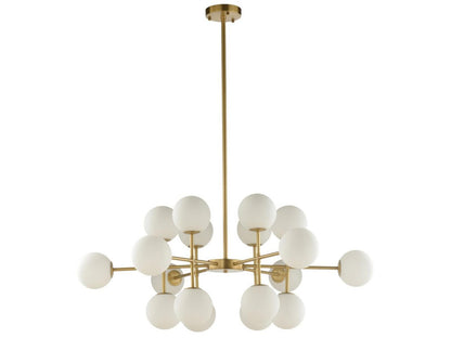 Wildwood 16-Light Rue Saint-Anne Chandelier in Antique Brass and Milk Glass