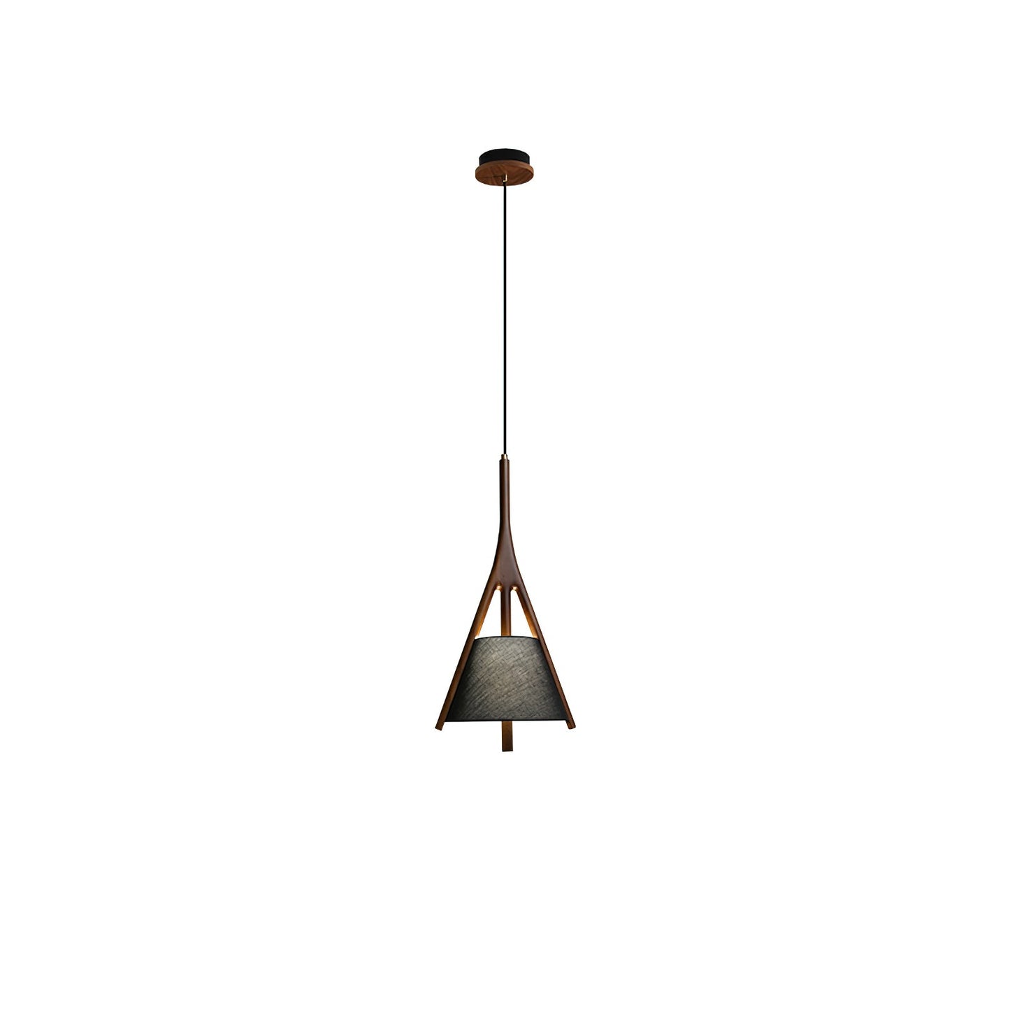 Nanzhi Wood Pendant Lamp Model B: ∅ 9.8″ x H 21.2″ / Walnut Color / Warm Light Pendant light