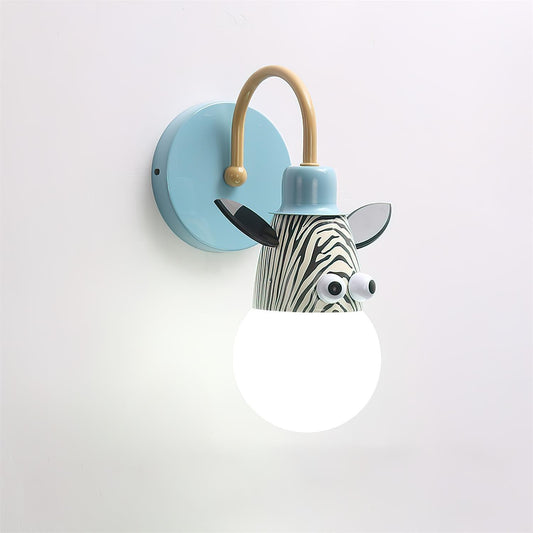 Cartoon Animal Kids Wall Lamp ∅ 4.7″ x H 10.6″ / Dia 12cm x H 27cm / Blue Wall lamp