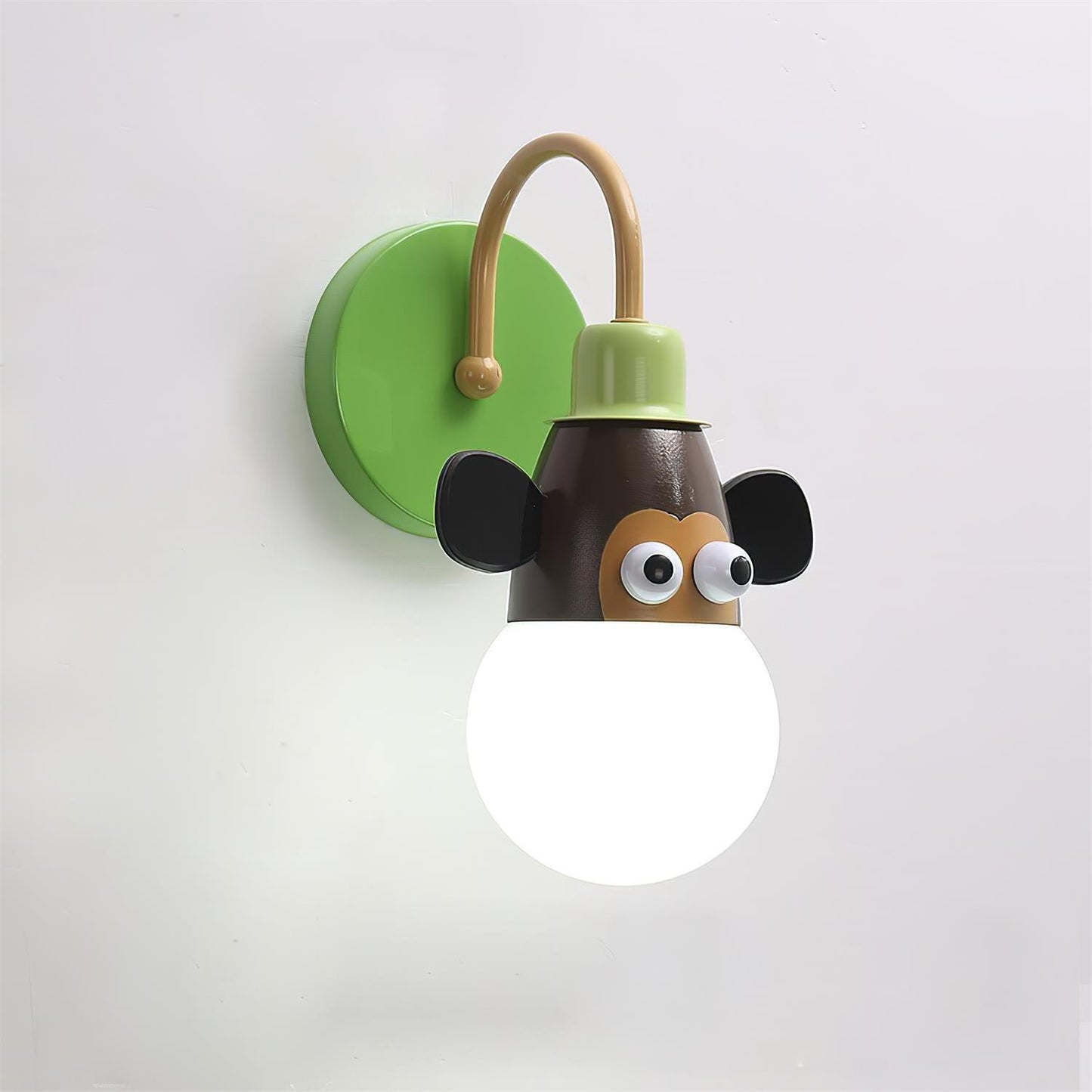 Cartoon Animal Kids Wall Lamp ∅ 4.7″ x H 10.6″ / Dia 12cm x H 27cm / Green Wall lamp