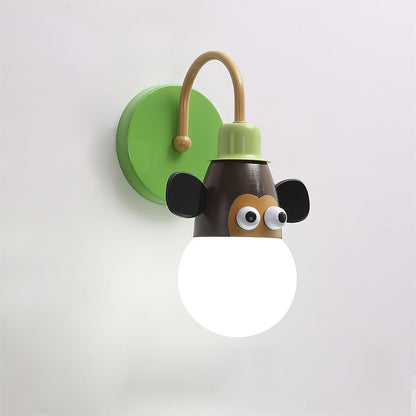 Cartoon Animal Kids Wall Lamp ∅ 4.7″ x H 10.6″ / Dia 12cm x H 27cm / Green Wall lamp