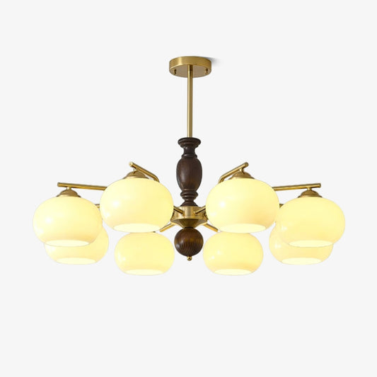 Walnut Beige Orb Chandelier Chandelier