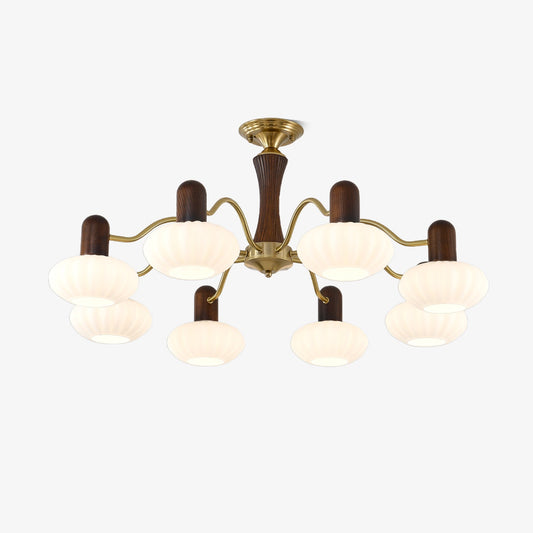Walnut Color Embrace Chandelier Chandelier