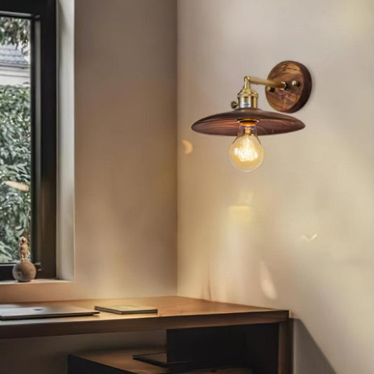 Walnut Flared Wall Light Wall lamp