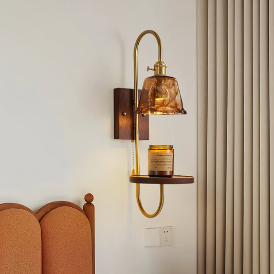 Walnut Shelf Sconce Wall lamp