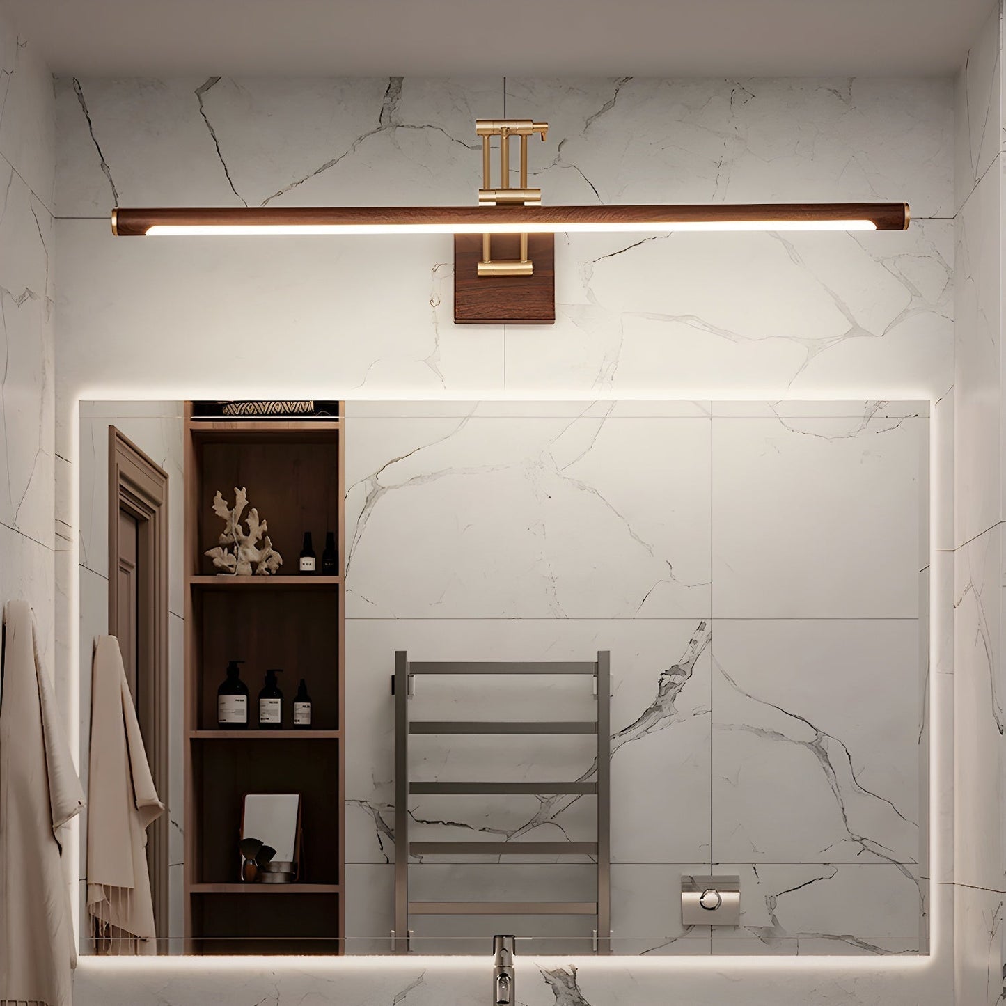 Walnut Color Linear Adjustable Wall Light Wall lamp