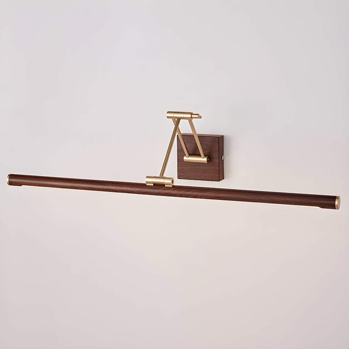 Walnut Color Linear Adjustable Wall Light ∅ 27.5″ x H 3.9″ / Walnut Color & Warm Light / Single Wall lamp