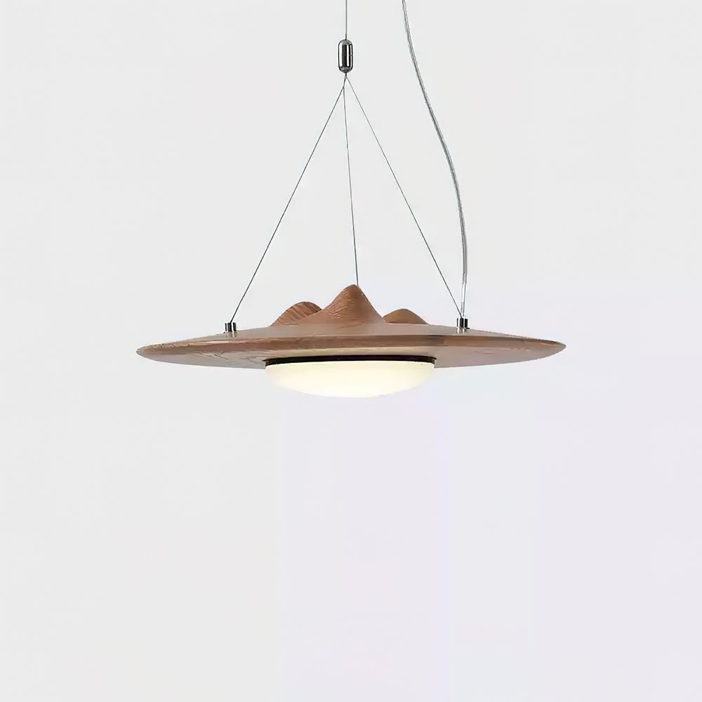 Wanderer Pendant Lamp ∅ 11.8″ x H 11.8″ / Wood Color / Warm Light Pendant light