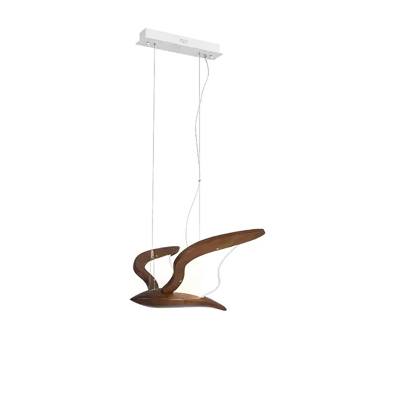Warbler Chandelier 1 Head: L 15.7’’ x W 23.2’’ x H 9.8’’ / Walnut Color / Warm Light Chandelier