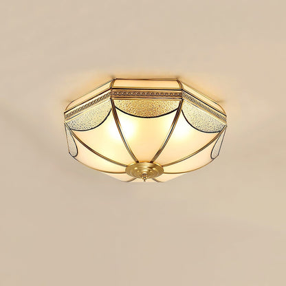 Warehouse Dome Shape Ceiling Lamp ∅ 13.8″ x H 7.1″ / Brass Ceiling lamp