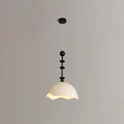 Wave Crest Pendant Lamp ∅ 13.8″ x H 20.1″ / Black & Beige / Warm Light Pendant light