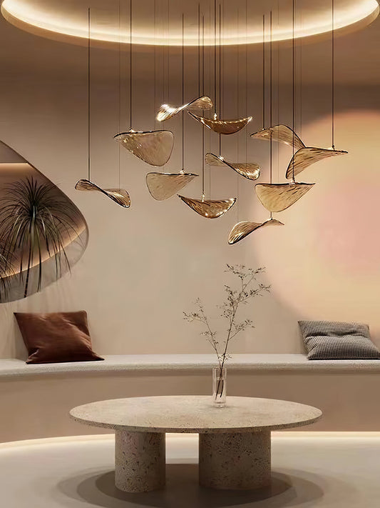 Wave Floating Leaf Chandelier Chandelier