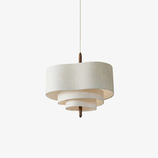 Wave Ladder Pendant Lamp ∅ 22.8″ H 14″ / Dia 58cm x H 35.5cm / Walnut wood & White Pendant light