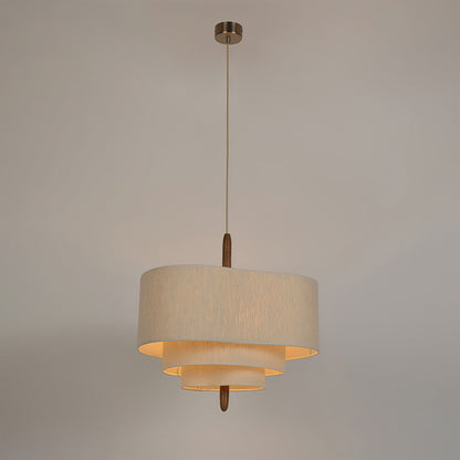 Wave Ladder Pendant Lamp ∅ 17.7″ H 10.8″ / Dia 45cm x H 27.5cm / Walnut wood & White Pendant light