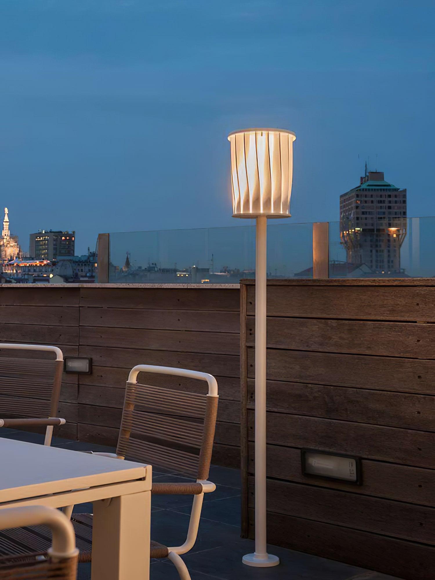 White Column Outdoor Light ∅ 7.9″ x H 59″ / Dia 20cm x H 150cm / White Floor lamp