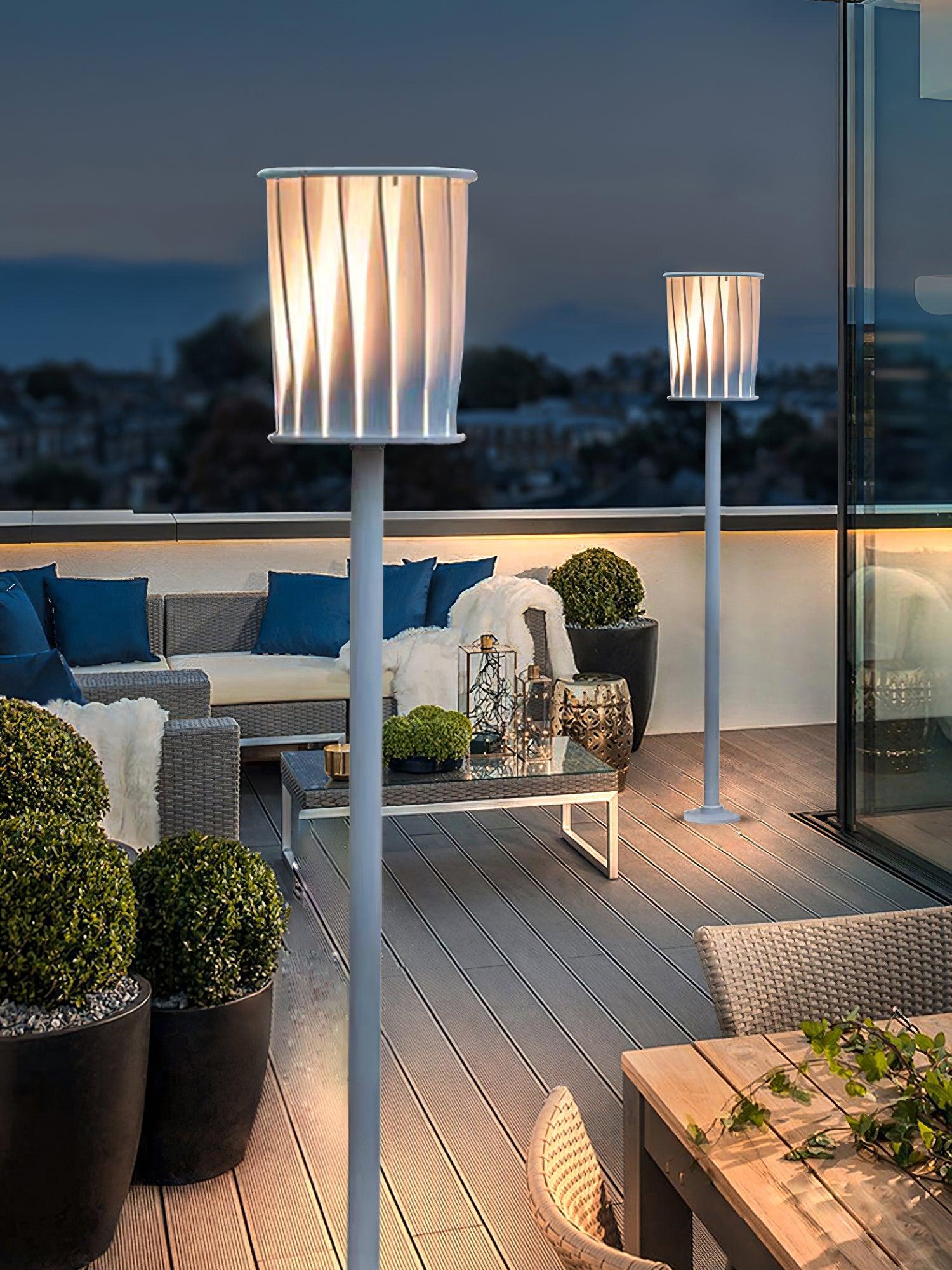 White Column Outdoor Light ∅ 7.9″ x H 59″ / Dia 20cm x H 150cm / White Floor lamp