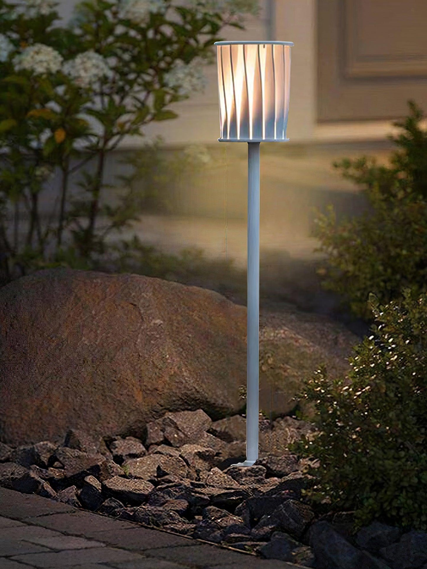 White Column Outdoor Light ∅ 7.9″ x H 59″ / Dia 20cm x H 150cm / White Floor lamp