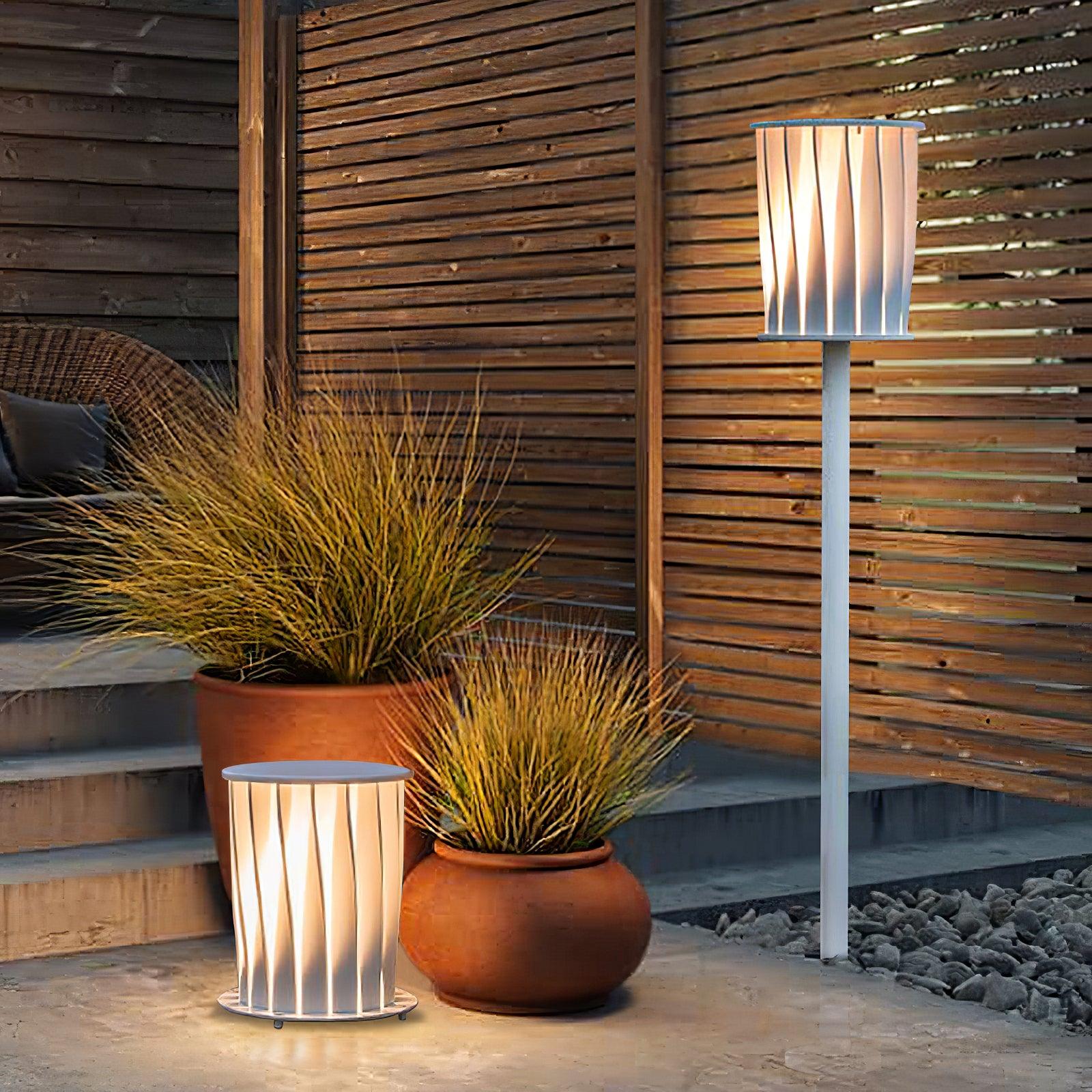 White Column Outdoor Light ∅ 7.9″ x H 59″ / Dia 20cm x H 150cm / White Floor lamp