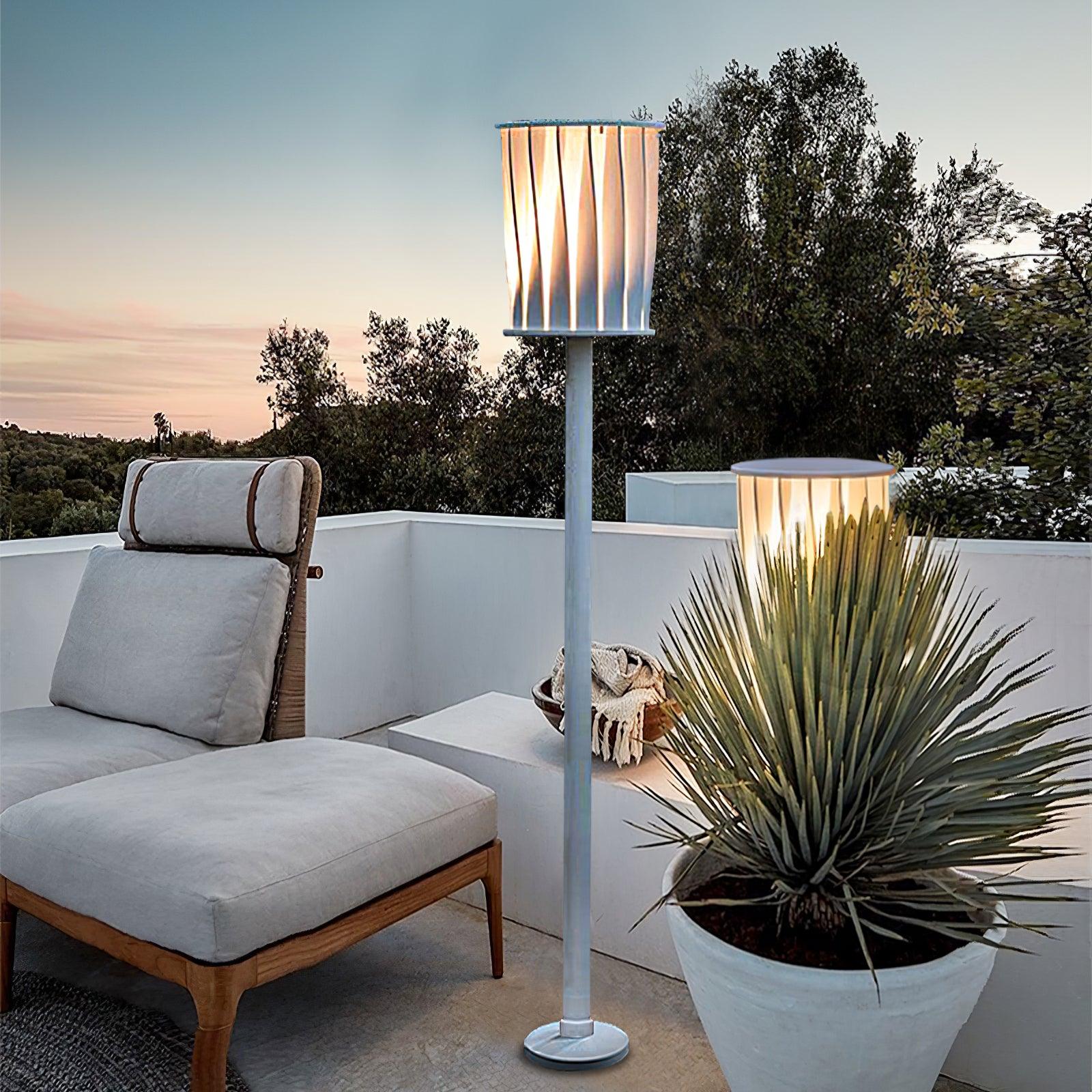 White Column Outdoor Light ∅ 7.9″ x H 59″ / Dia 20cm x H 150cm / White Floor lamp