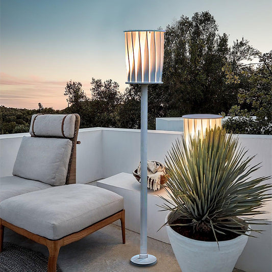 White Column Outdoor Light ∅ 7.9″ x H 59″ / Dia 20cm x H 150cm / White Floor lamp