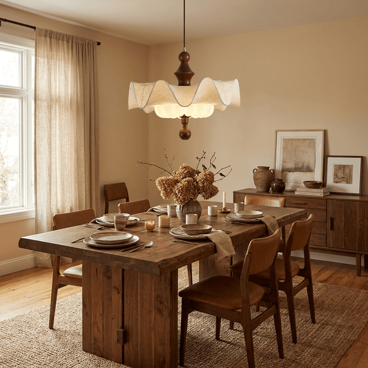 Willow Whisper Scalloped Pendant Lamp