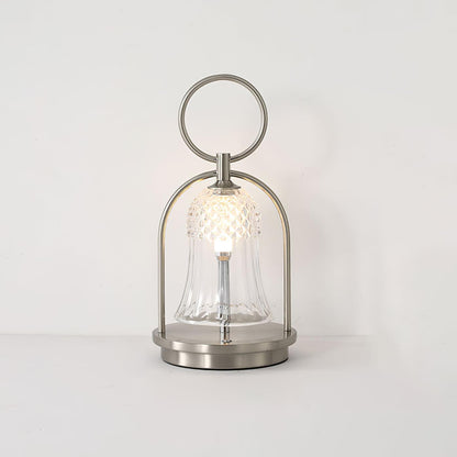Wind Chime Portable Battery Table Lamp ∅ 6.2″ x H 12.5″/ Dia 16cm x H 32cm / Clear / Touch Table lamp