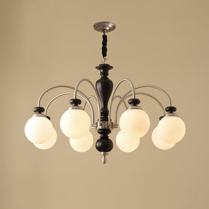 Windsor Classic Chandelier 8 Heads ∅ 36.2″ x H 21.7″ / Dia 92cm x H 55cm / Black & Chrome Chandelier