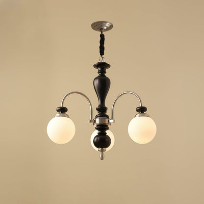 Windsor Classic Chandelier 3 Heads ∅ 25.2″ x H 21.7″ / Dia 64cm x H 55cm / Black & Chrome Chandelier